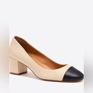 Jcrew - Bryn cap-toe leather block heels